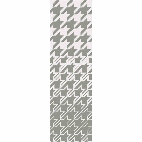 Houndstooth 162804 Wool Runner Rugs by Ted Baker in Grey
