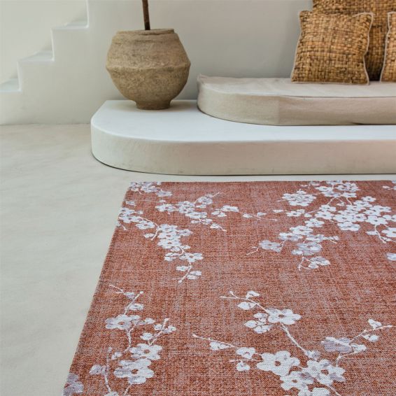 Louis De Poortere Designer Sakura Rugs in 9371 Copper Pink