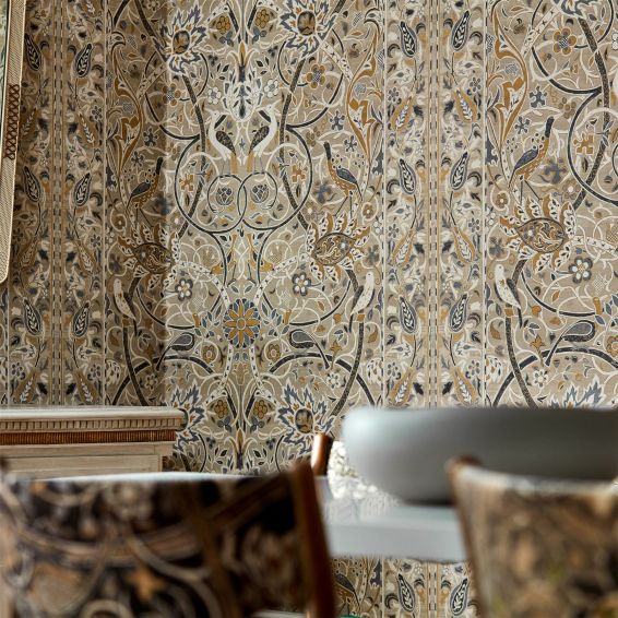 Bullerswood Wallpaper 216447 by Morris & Co in Stone Mustard