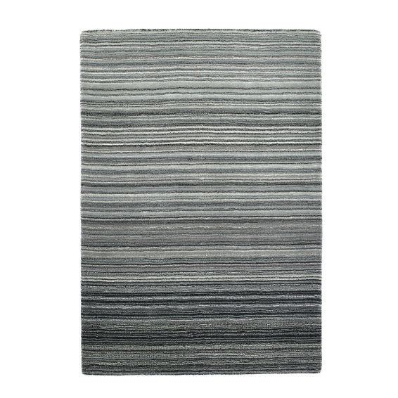 Fine Stripes Modern Pattern Wool Rugs in Grey
