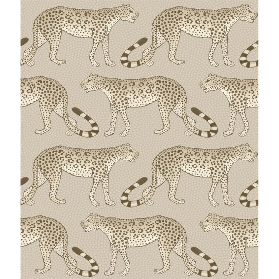 Leopard Walk Wallpaper 2012 by Cole & Son in Taupe Brown