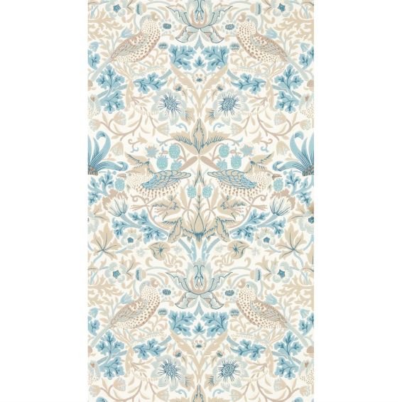 Simply Strawberry Thief wallpaper 217060 by Morris & Co in Slate Vellum