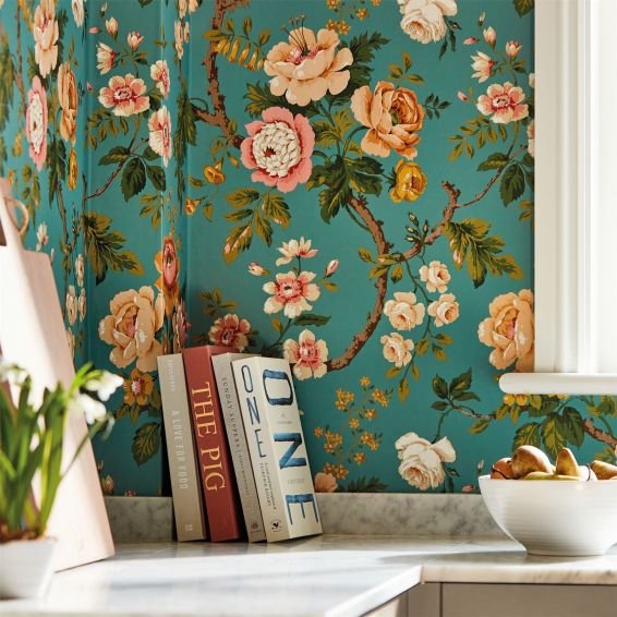 Hykenham Wallpaper 217041 by Sanderson in High Sea Ginger