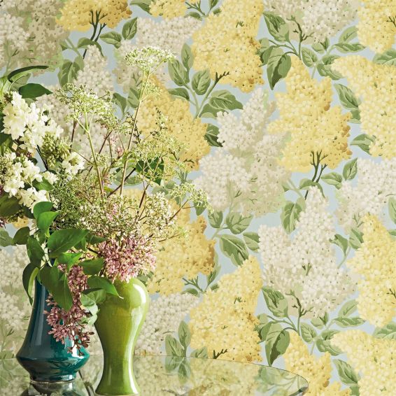 Lilac Wallpaper 1003 by Cole & Son in Lemon Yellow Multi