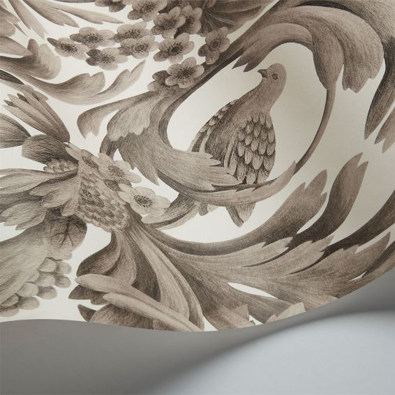 Gibbons Carving Wallpaper 9020 by Cole & Son in Silver Grey
