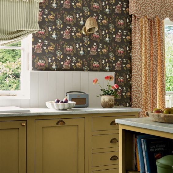 Alice in Wonderland Wallpaper 217288 by Disney Home x Sanderson in Chocolate
