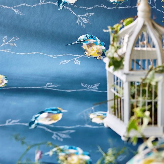 Persico Wallpaper 111487 by Harlequin in Turquoise Navy Blue