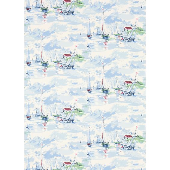 Sail Away Wallpaper 214590 by Sanderson in Sky Blue