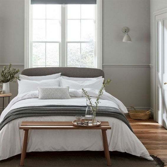 Calm Plain Cotton Bedding in White