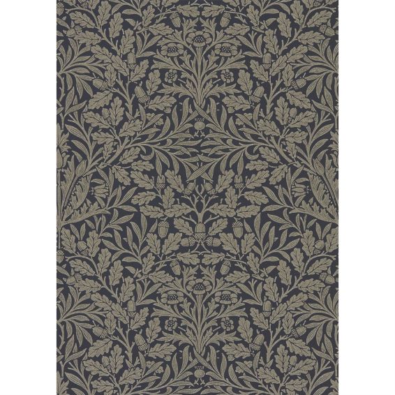 Pure Acorn Wallpaper 216033 by Morris & Co in Charcoal Gilver