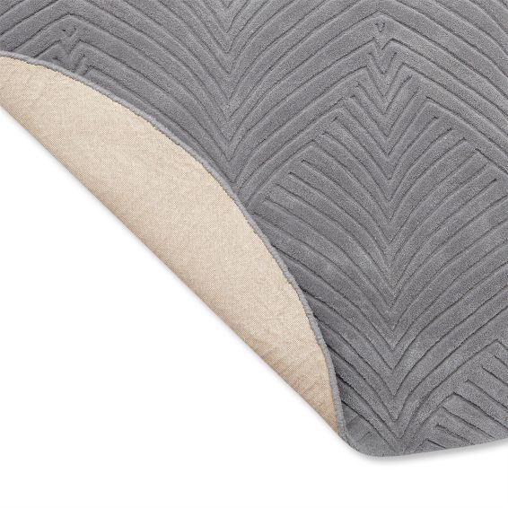 Folia Round Wool Rugs 038904 by Wedgwood in Cool Grey