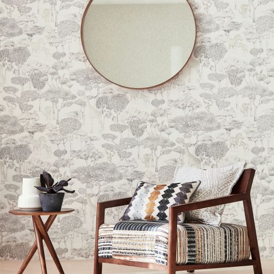 Shamwari Wallpaper 112243 by Harlequin in Chalk Slate Grey