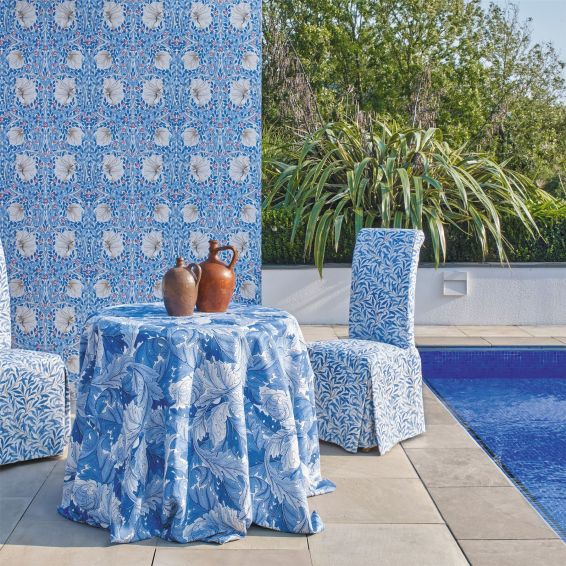 Pimpernel Wallpaper 217062 by Morris & Co in Woad Blue