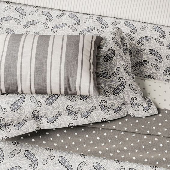 Long Island Classic Stripe Cushion by Helena Springfield in Grey White