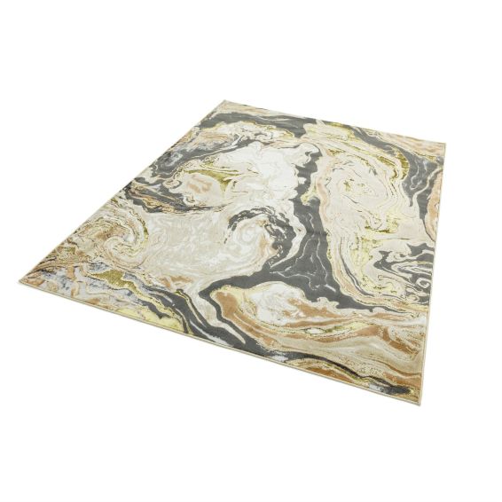Aurora Marble AU08 Rugs in Gold Grey