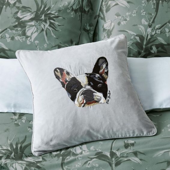 French Bulldog Cushion by Ted Baker in Silver Grey