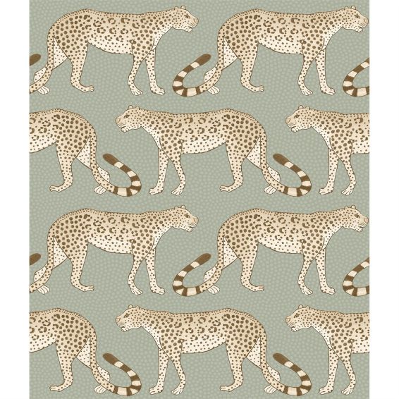 Leopard Walk Wallpaper 2009 by Cole & Son in Soft Olive Green
