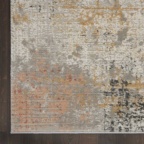 Rustic Textures RUS13 Abstract Rugs in Grey Blue