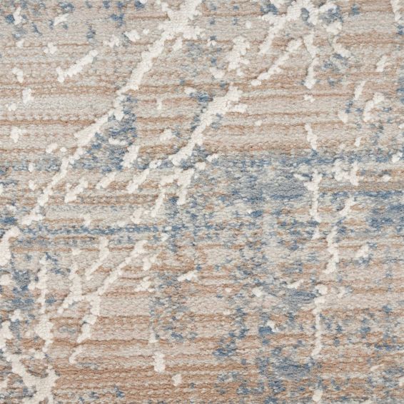 Nourison Exhale Abstract Runner Rugs EXL02 in Beige Blue