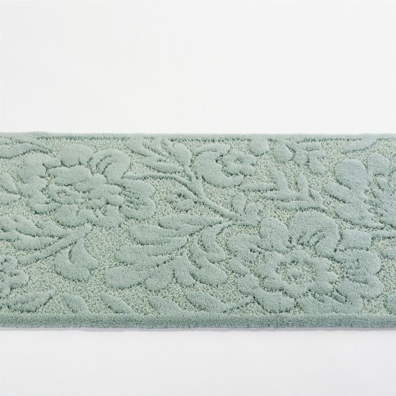 Brighton 210 Floral Bath Mats in Aqua by Designer Abyss & Habidecor