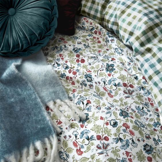 Rosa Sancta Floral Bedding by Laura Ashley in Newport Blue