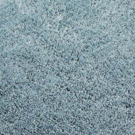 Chicago Shaggy Modern Plain Rugs in Duck Egg