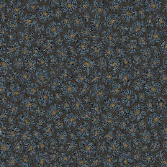 Savanna Shell Wallpaper 119 4024 by Cole & Son in Denim Charcoal Metallic Gold