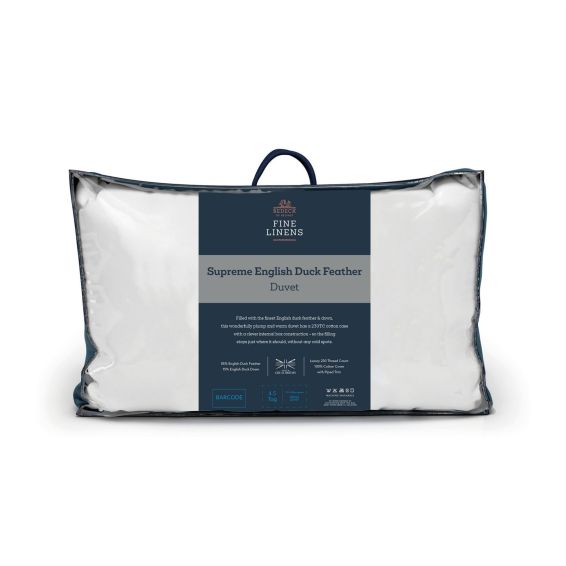 Supreme British Duck Feather And Down 13.5 Tog Duvet in White