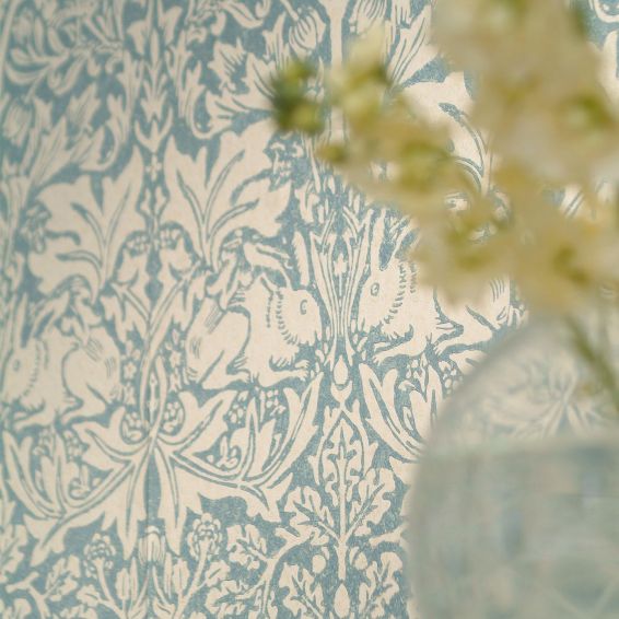 Brer Rabbit Wallpaper 103 by Morris & Co in Slate Vellum