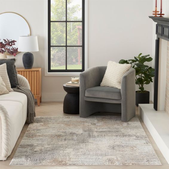 Sustainable Trend SUT04 Abstract Rugs by Nourison in Beige Grey