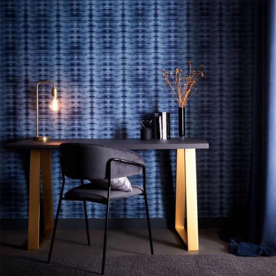 Eterea Wallpaper W0167 02 by Clarke & Clarke in Midnight Blue