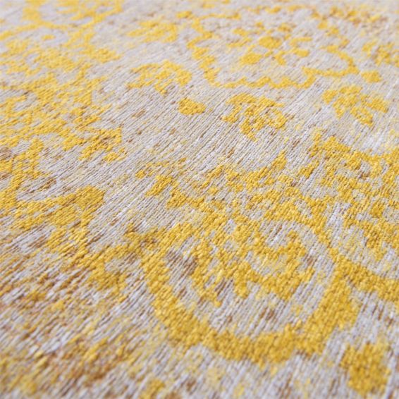 Louis De Poortere Traditional Fading World Medallion Designer Rugs 9062 Grey Yellow