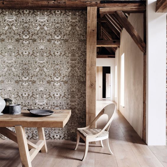 Pure Lodden Wallpaper 216029 by Morris & Co in Gilver Gold