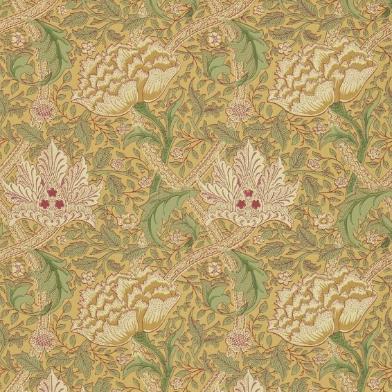 Windrush Wallpaper 6102 by Morris & Co in Gold Thyme Green