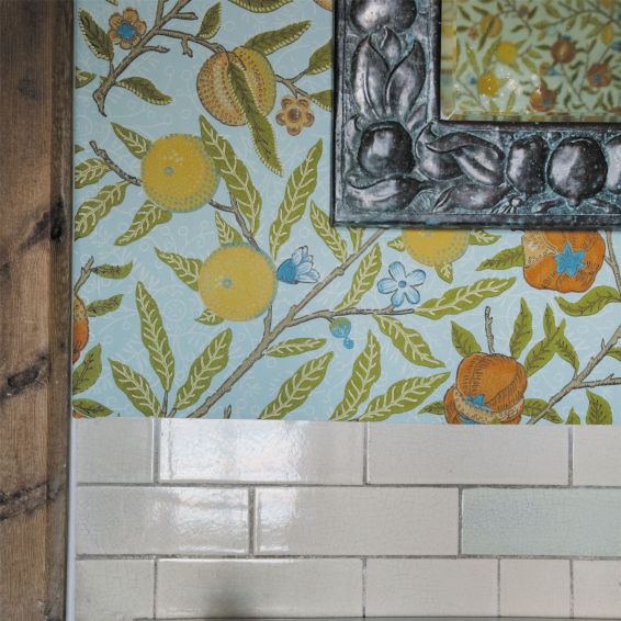 Fruit Wallpaper 217102 by Morris & Co in Sky Blue