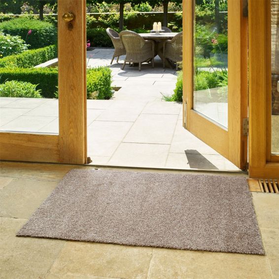 Multi Grip Washable Plain Doormat in Fawn Brown