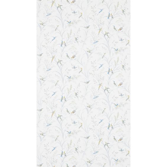 Tuileries Bird Wallpaper 214083 by Sanderson in Silver Multi