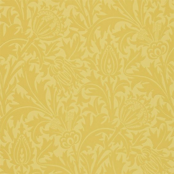 Thistle Wallpaper 210484 by Morris & Co in Gold