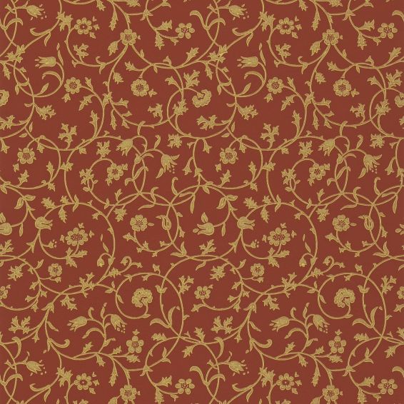 Medway Wallpaper 109 by Morris & Co in Terracotta Orange