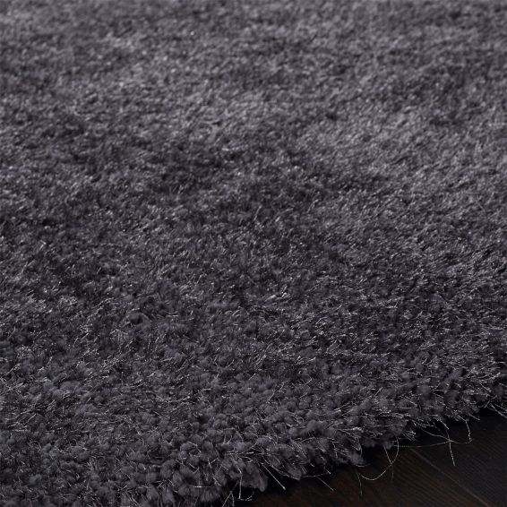 Chicago Shaggy Modern Plain Rugs in New Grey