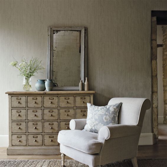 Wildwood Textural Wallpaper 215689 by Sanderson in Grey