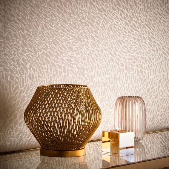Corallino Wallpaper W0166/01 by Clarke & Clarke in Ivory White