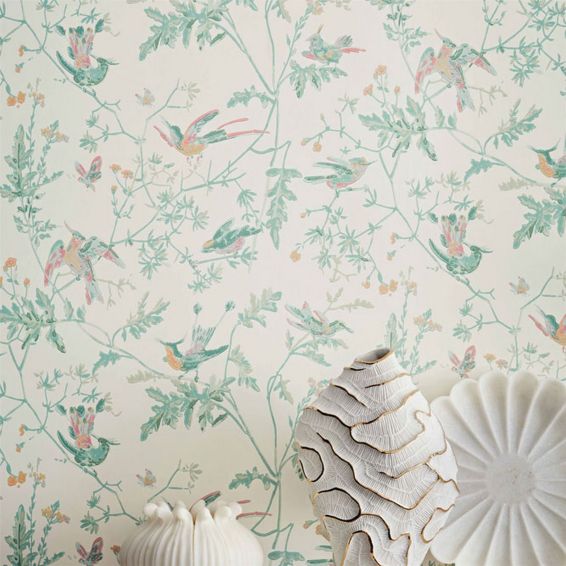 Humming Birds Wallpaper 4016 by Cole & Son in Pastel Multi