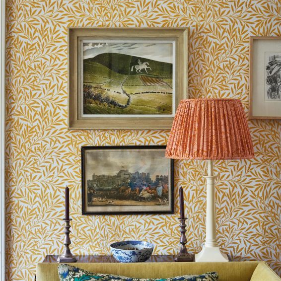 Willow Leaf Wallpaper 216963 by Morris & Co in Yellow