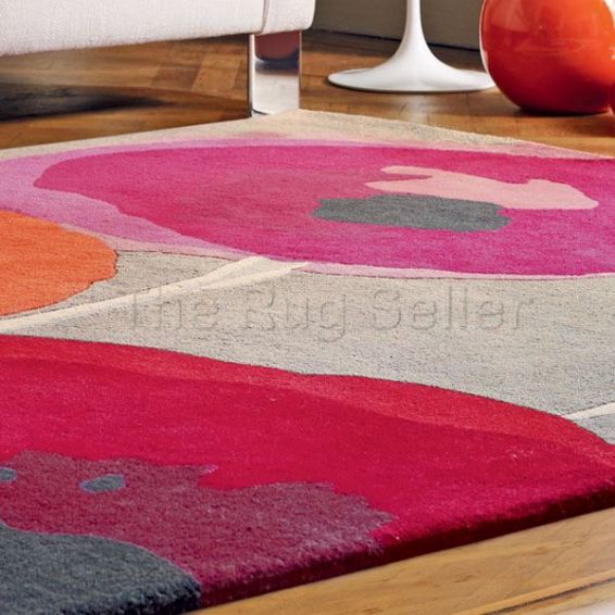 Sanderson Poppies Rugs 45700 Red/Orange