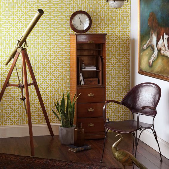 Monserrat Wallpaper W0084 01 by Clarke and Clarke in Citron