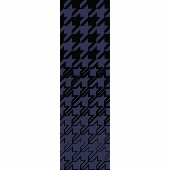 Houndstooth 162808 Wool Runner Rugs by Ted Baker in Dark Blue