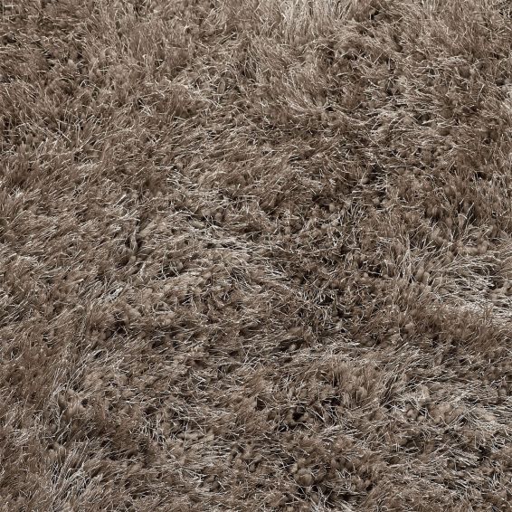 Extravagance Shaggy Modern Plain Rugs in Mink Brown
