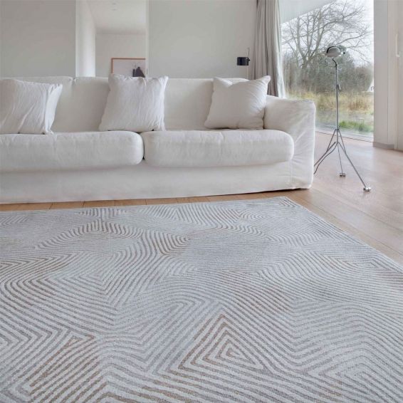 Louis De Poortere Meditation Coral Rug 9228 in Oyster White