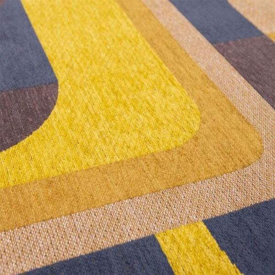Louis De Poortere Geometric Nuance Module Rugs 9210 in Yellow Meyer